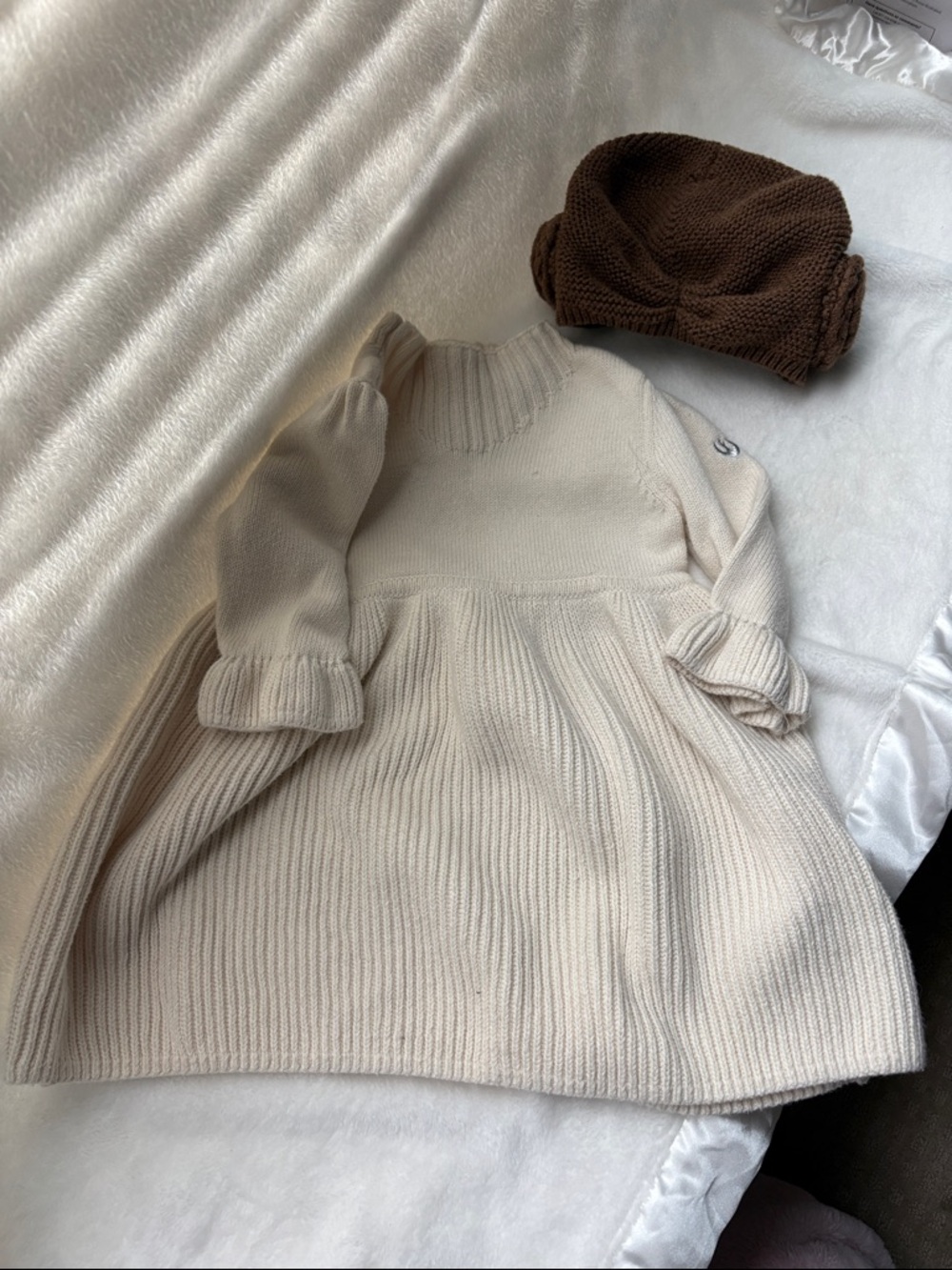 GAP Baby Cream Knit Star Wars Sweater Dress with Matching Hat